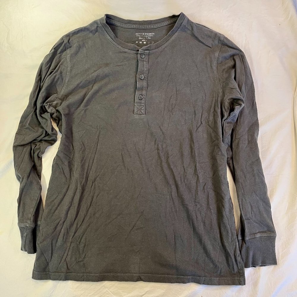Richer Poorer Men's Medium Henley/Long Sleeve T-Shirt (Grey)